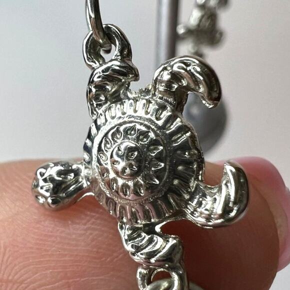 Dangle Earrings Genuine Handcrafted Seashell Turtle Blue Gray Coastal Beach - Picture 6 of 15